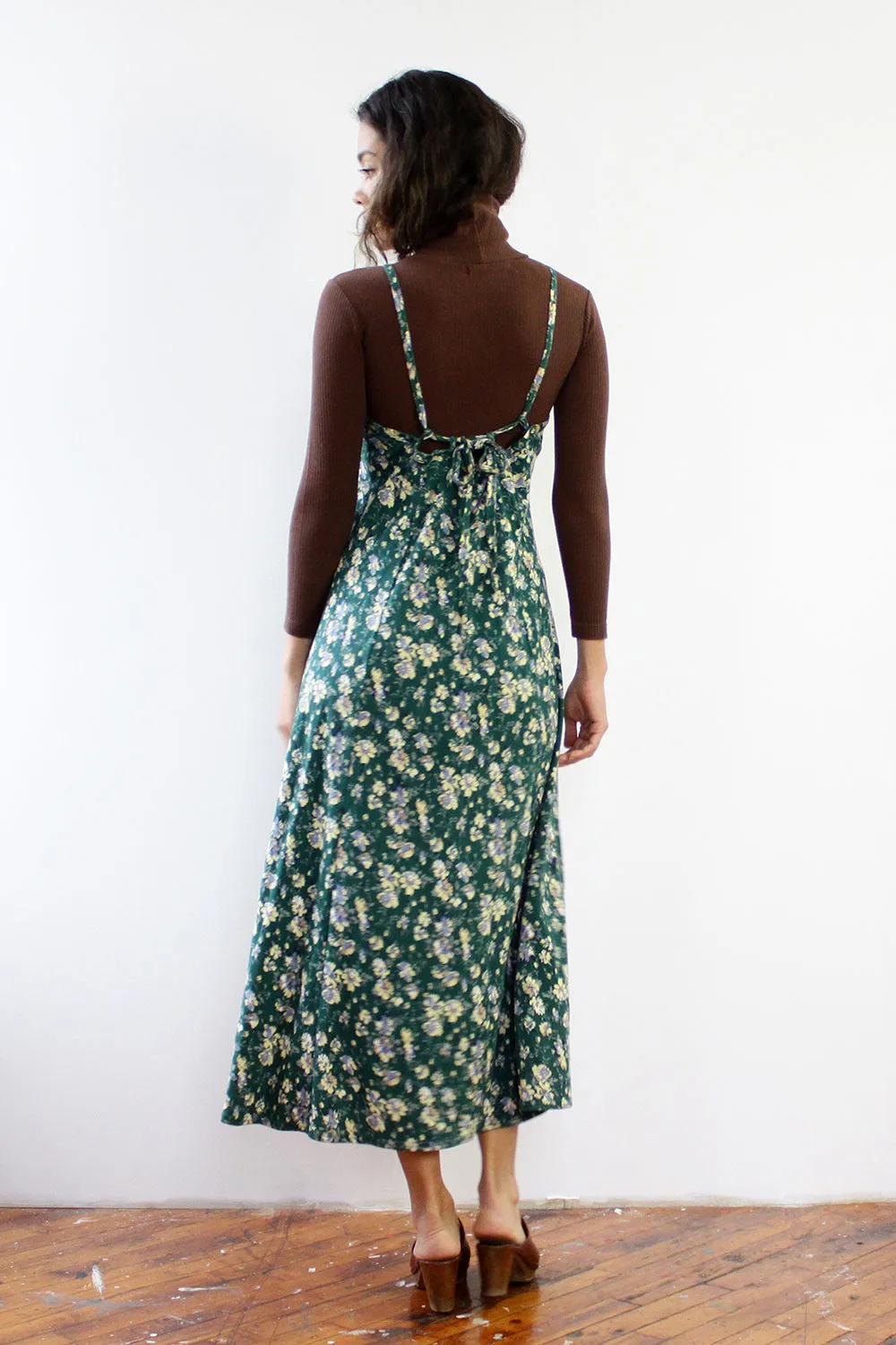 Angela Green Floral Maxi Dress M/L