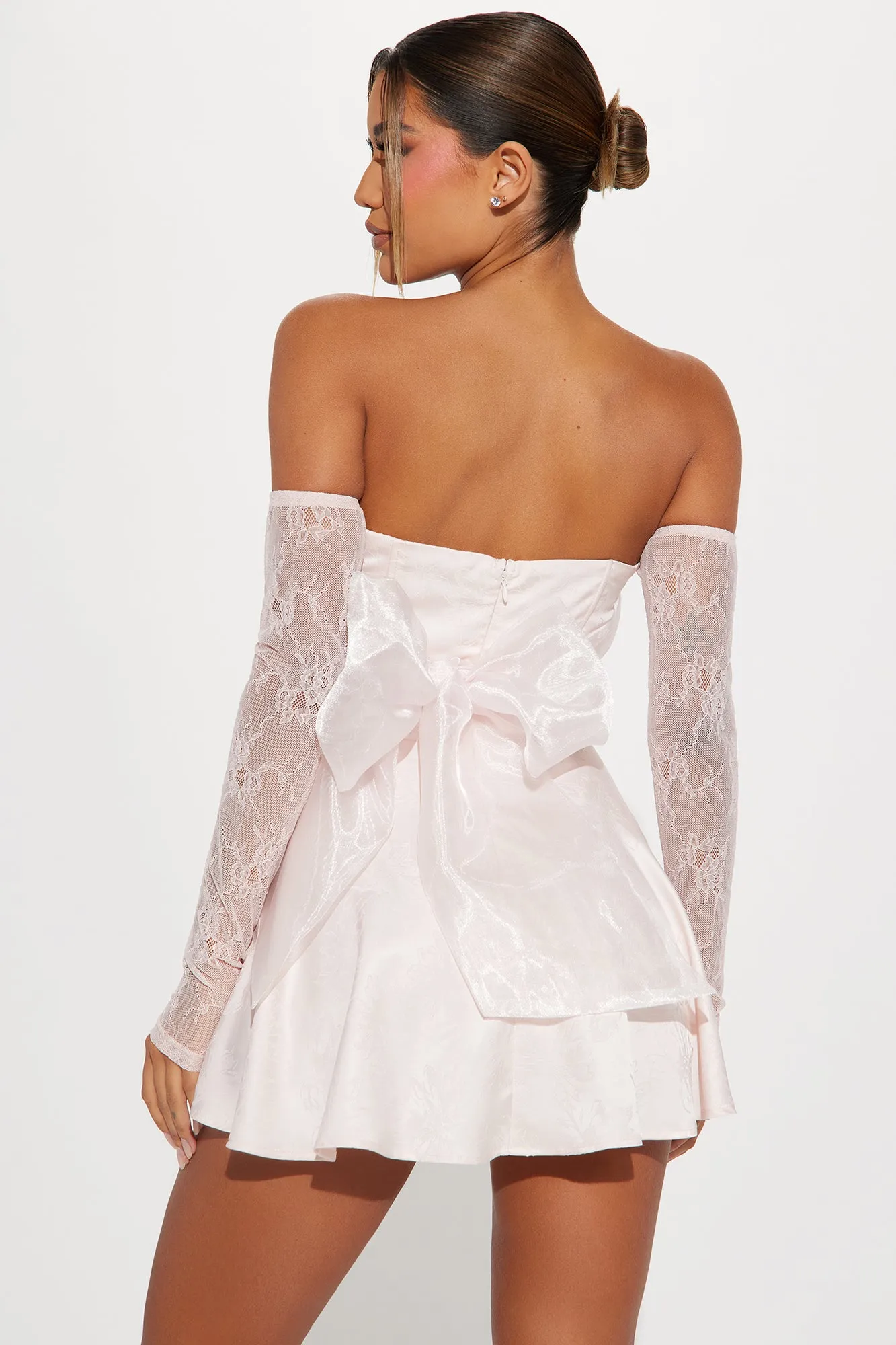 Bailey Satin Mini Dress - Blush