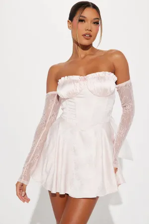 Bailey Satin Mini Dress - Blush