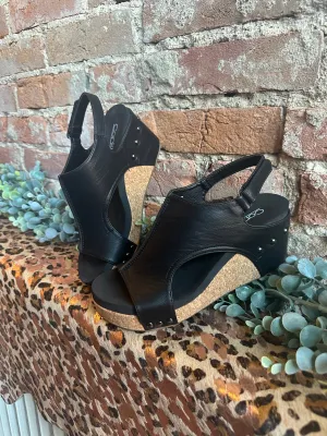 Black Smooth Carley Wedge