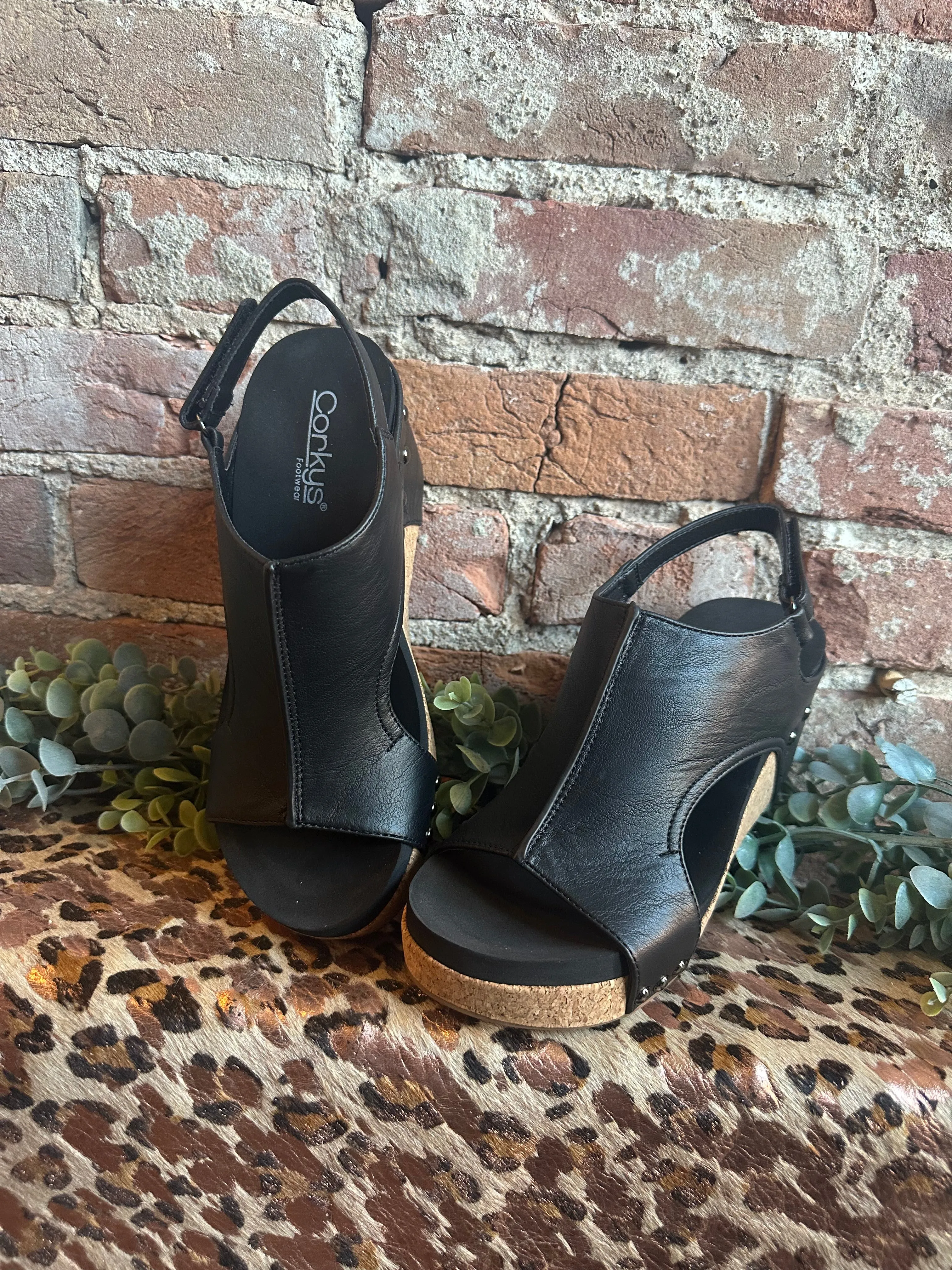 Black Smooth Carley Wedge