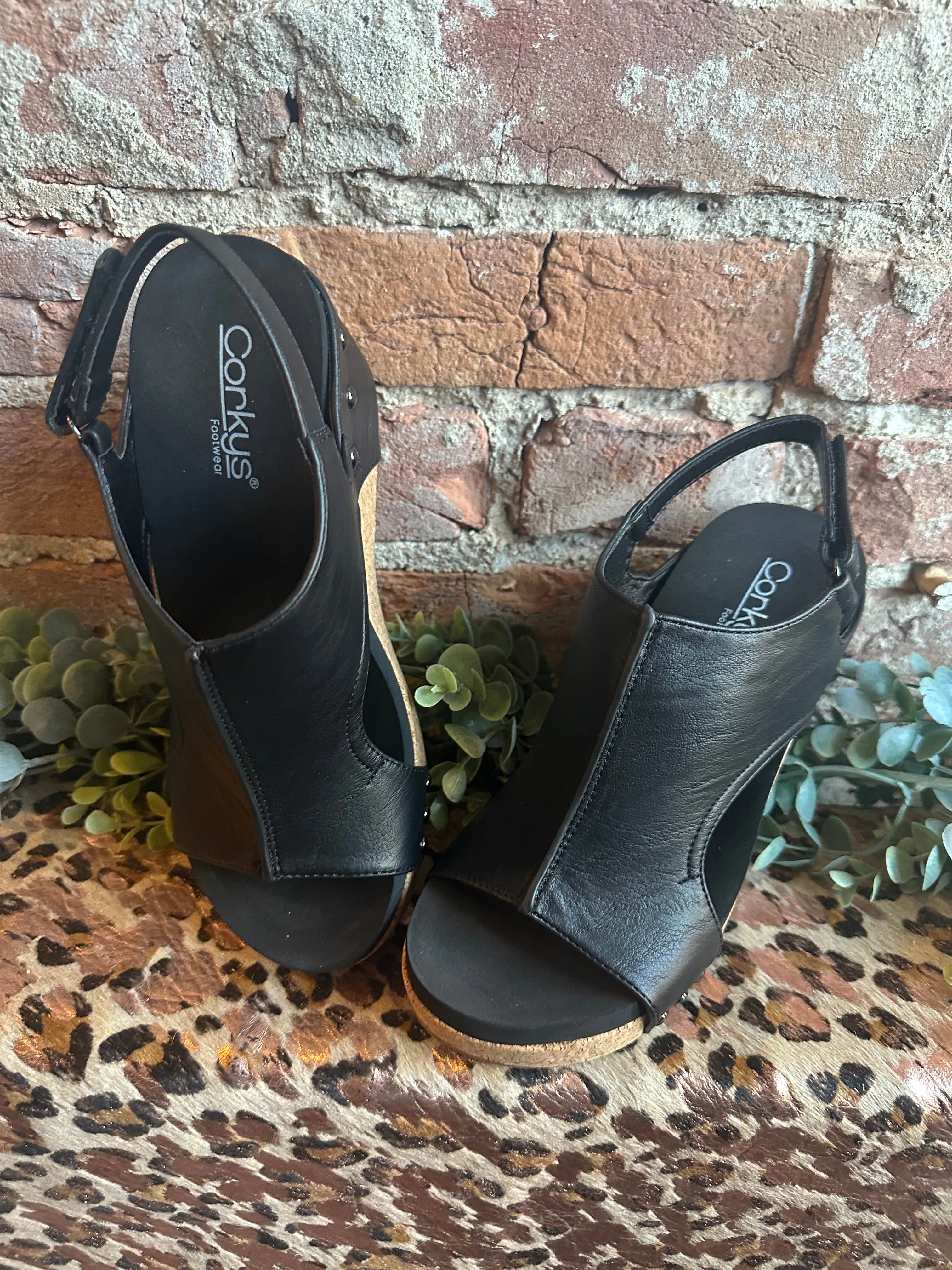 Black Smooth Carley Wedge
