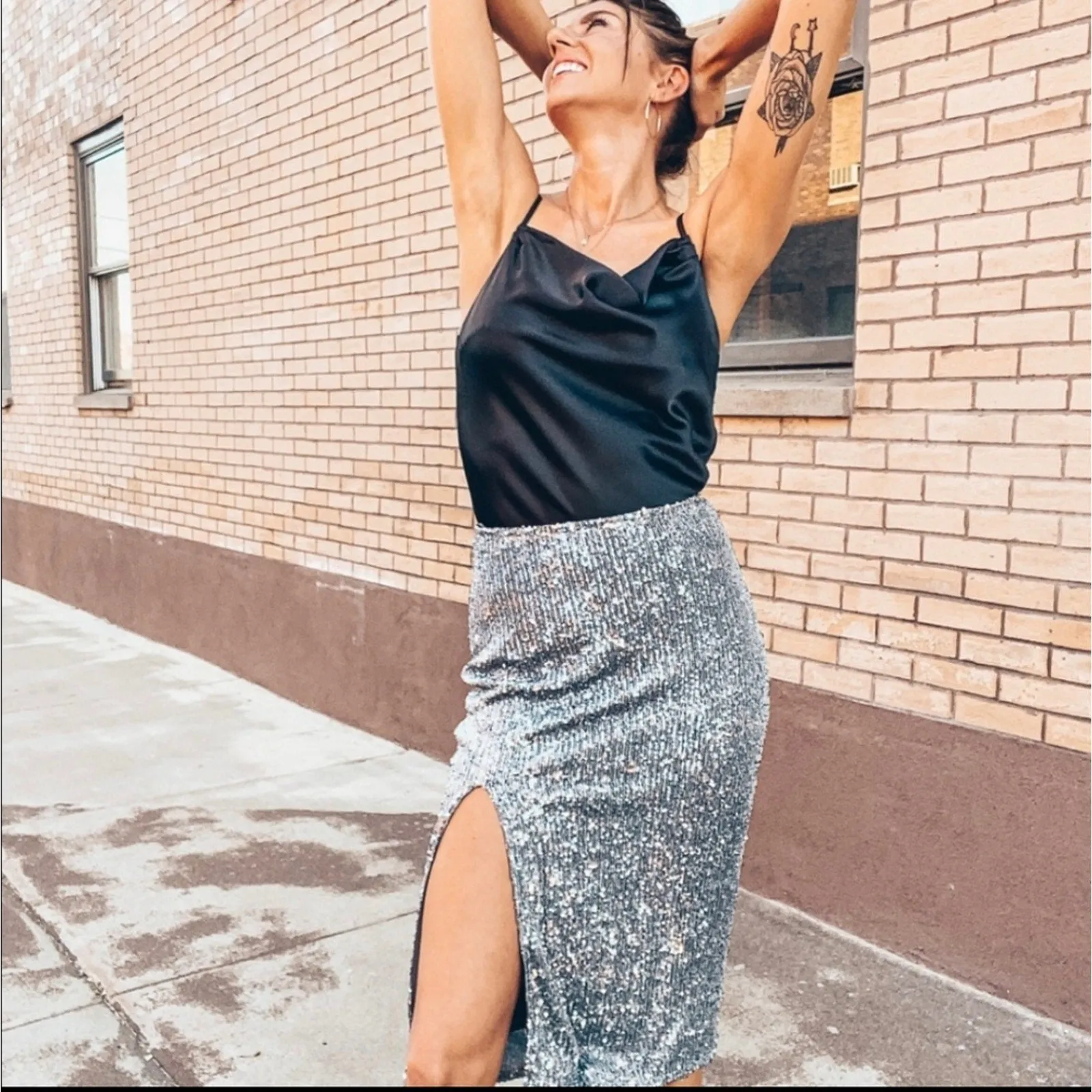 Dress Forum Silver Pencil Skirt S