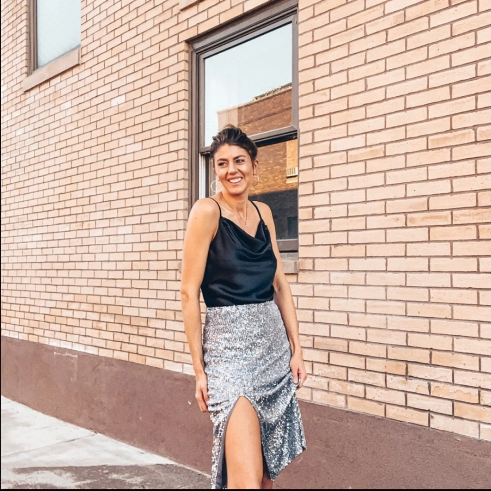 Dress Forum Silver Pencil Skirt S