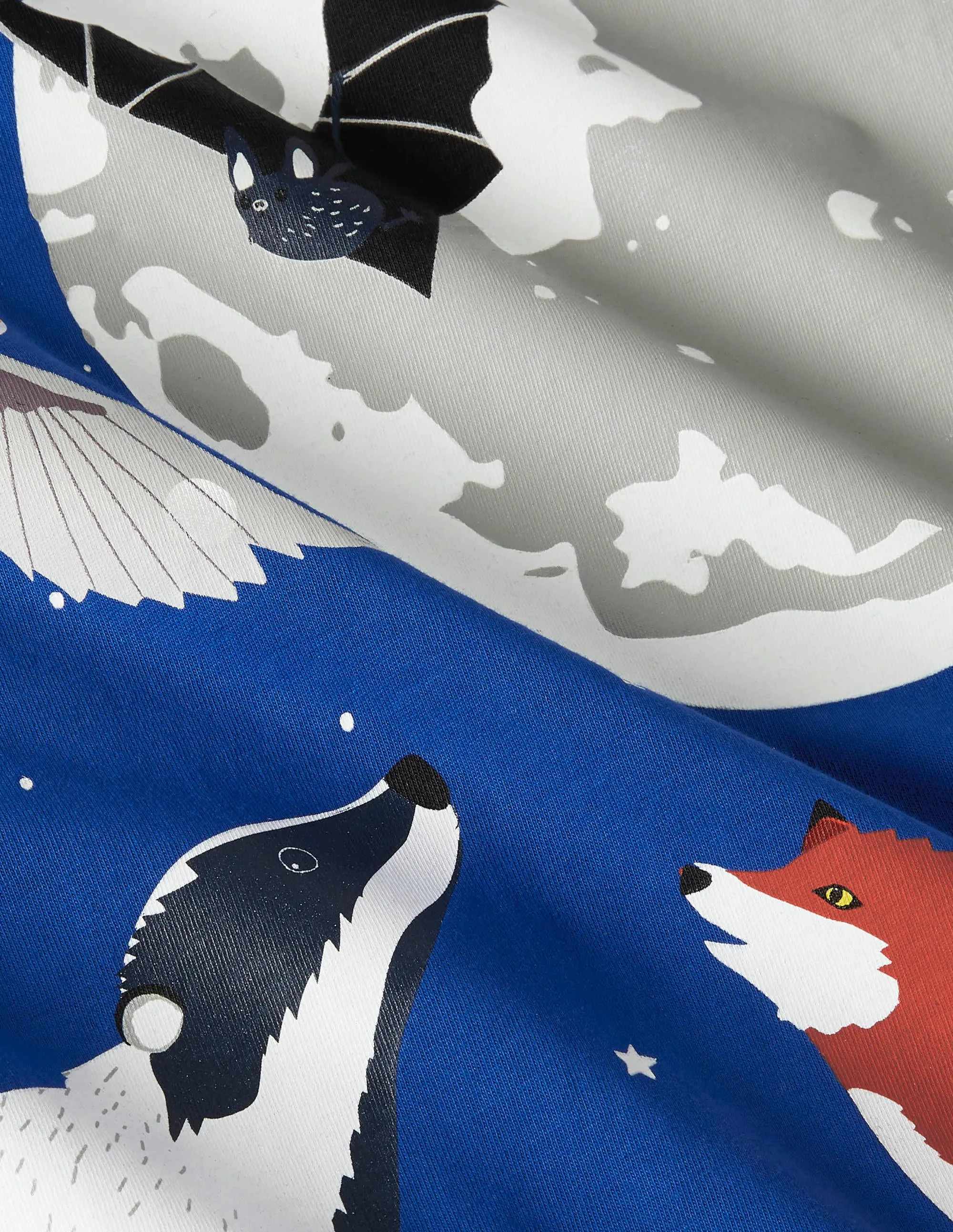 Glow-in-the-dark Scene T-shirt-Brilliant Blue Animals