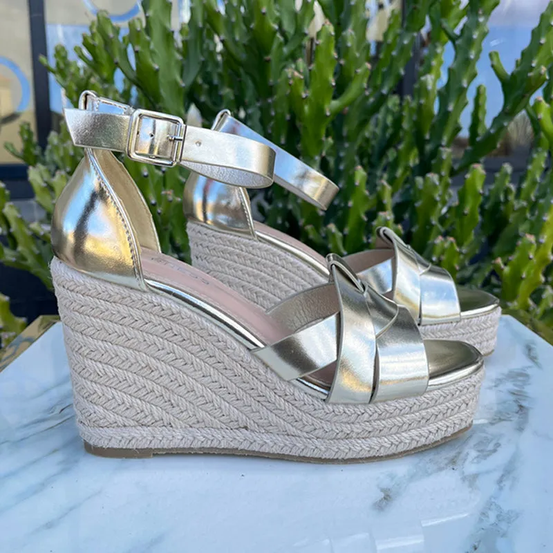 Gold Straps Wedges