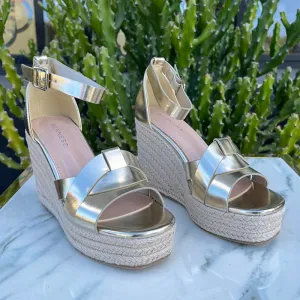 Gold Straps Wedges