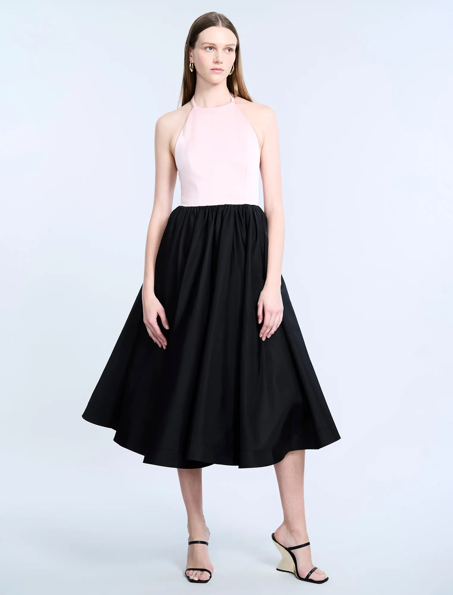 Halter Tea Length Dress