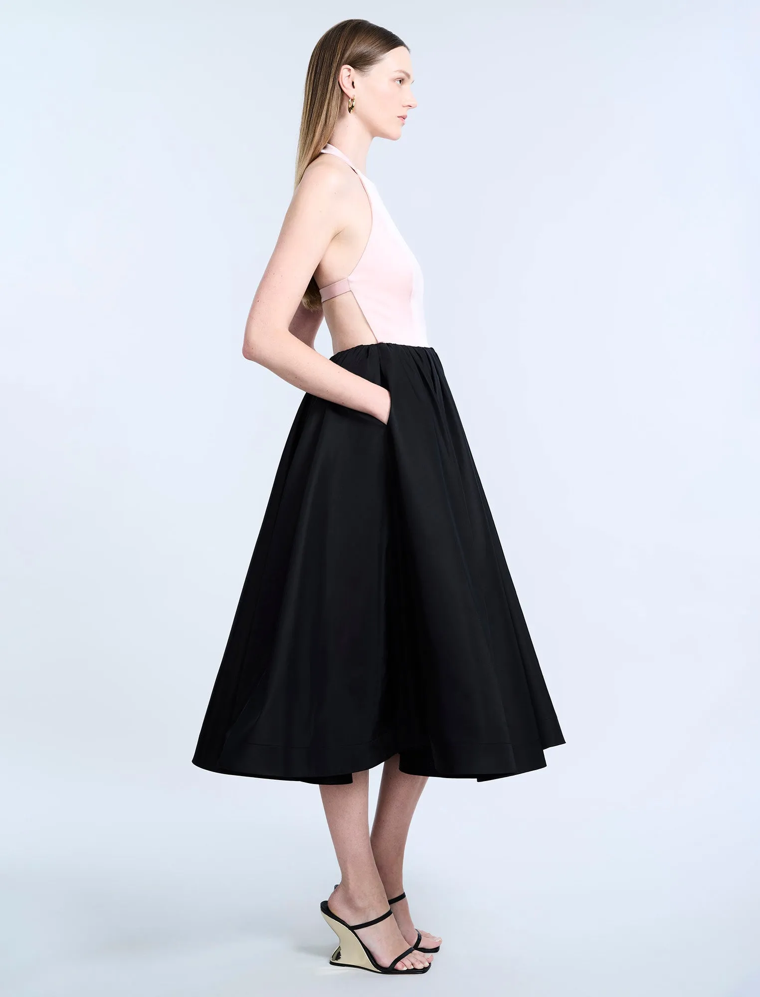 Halter Tea Length Dress
