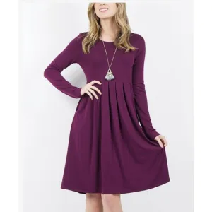 NWOT Dark Plum Long Sleeve T Shirt Dress