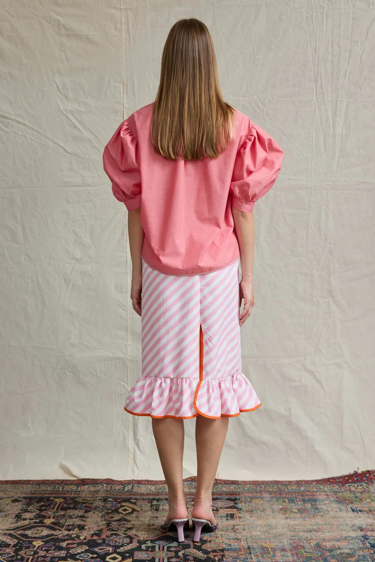 Pencil Ruffled Skirt. Loretta