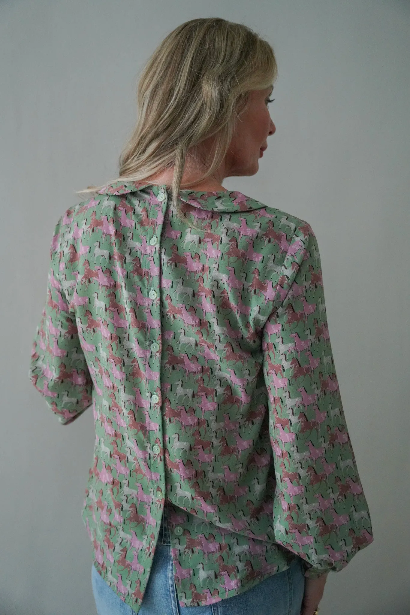 Pink Print Peter Pan Shirt