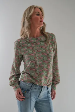 Pink Print Peter Pan Shirt