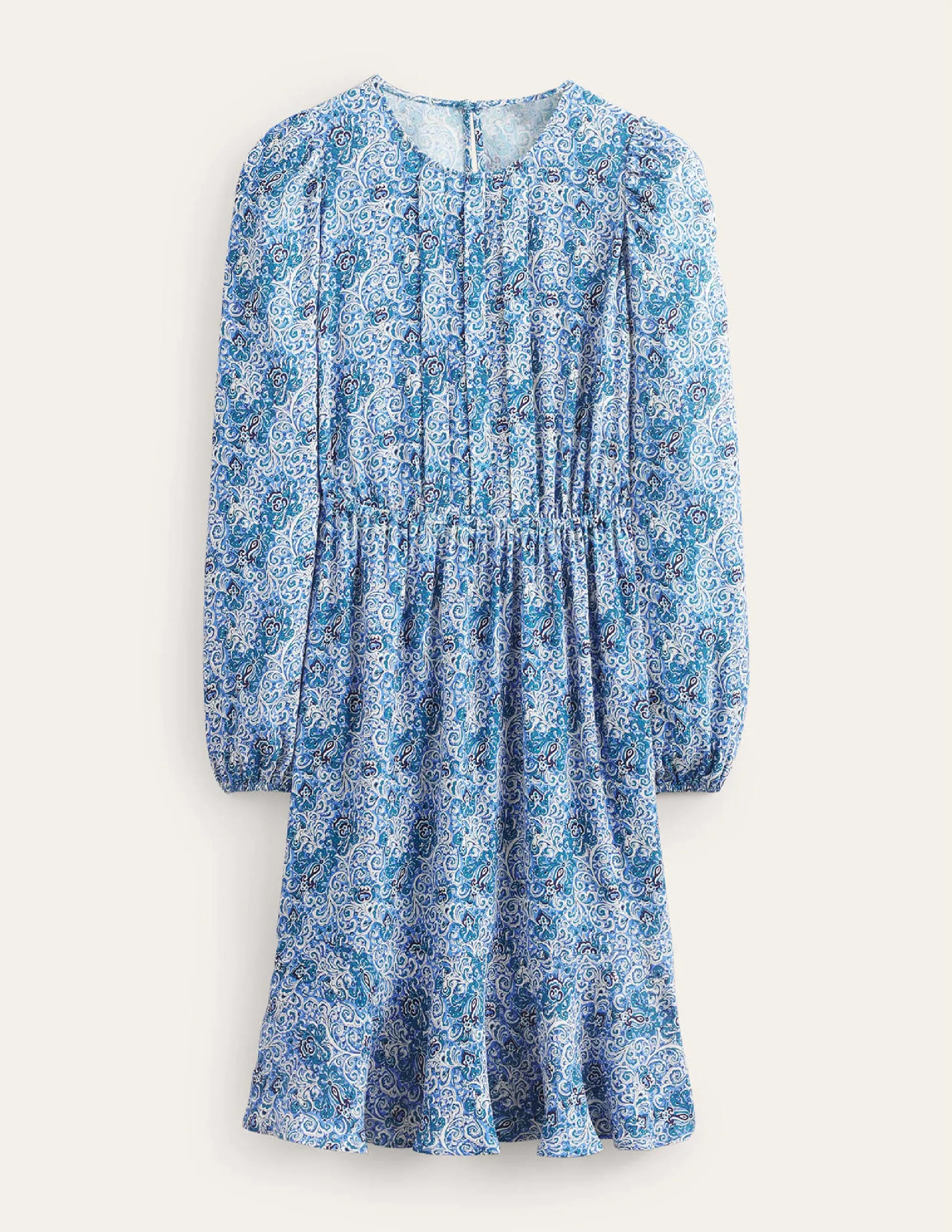 Pleated Peplum Mini Dress-Teal, Botanic Terrace