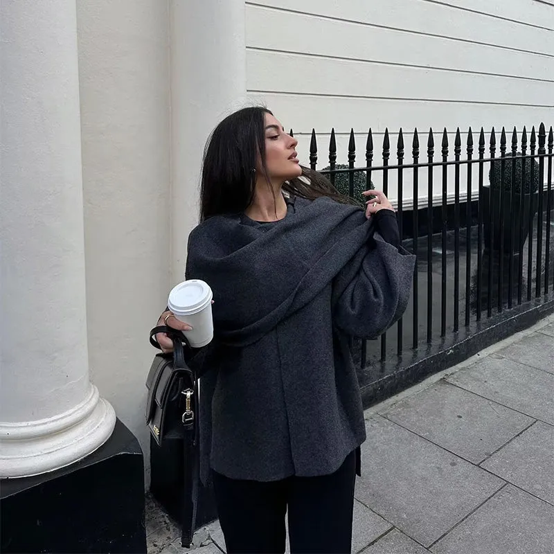Women's Cozy Solid Elegant Cape Coat